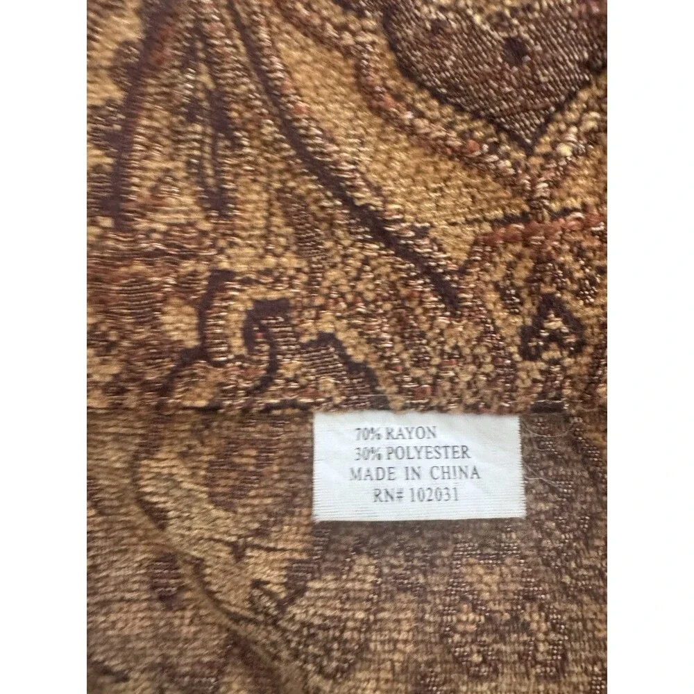 4 Vintage 80s 90s Valance Curtain Tapestry Brown Textured Scalloped 52” X 22”